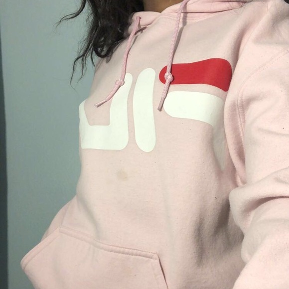 Fila Tops - FILA Pink Hoodie w FILA Logo on Front and Sleeve.